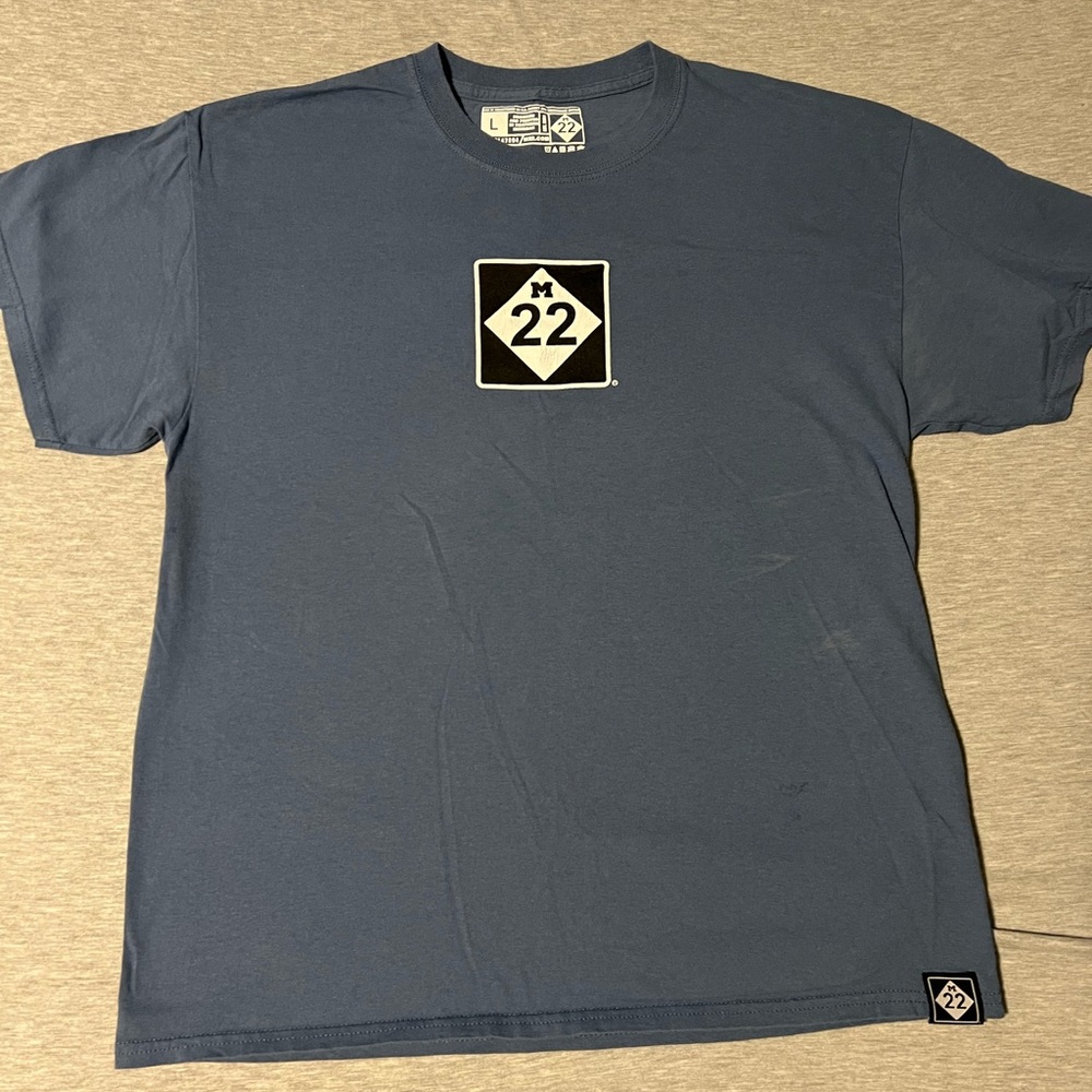 Vintage Washed Blue M22 Graphic T-Shirt